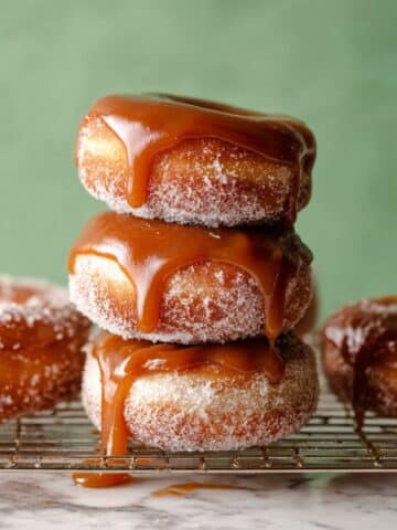 Salted Caramel Donuts with Ultra-Soft Milk Bread Dough Recipe