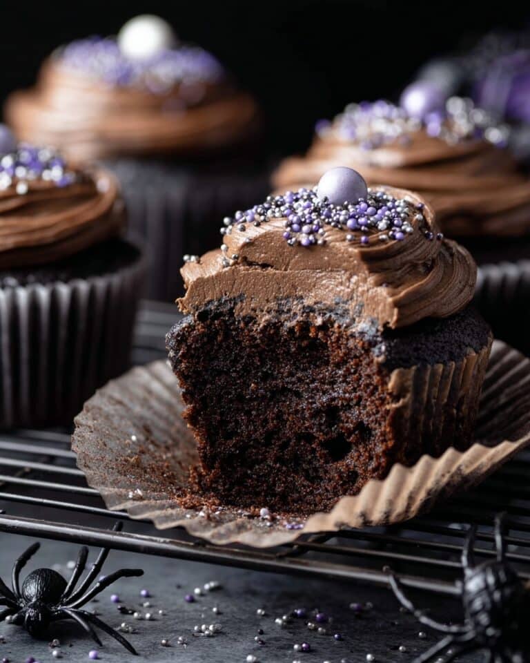 Black Velvet Cupcakes with Black Cocoa Buttercream and Halloween Sprinkles Recipe