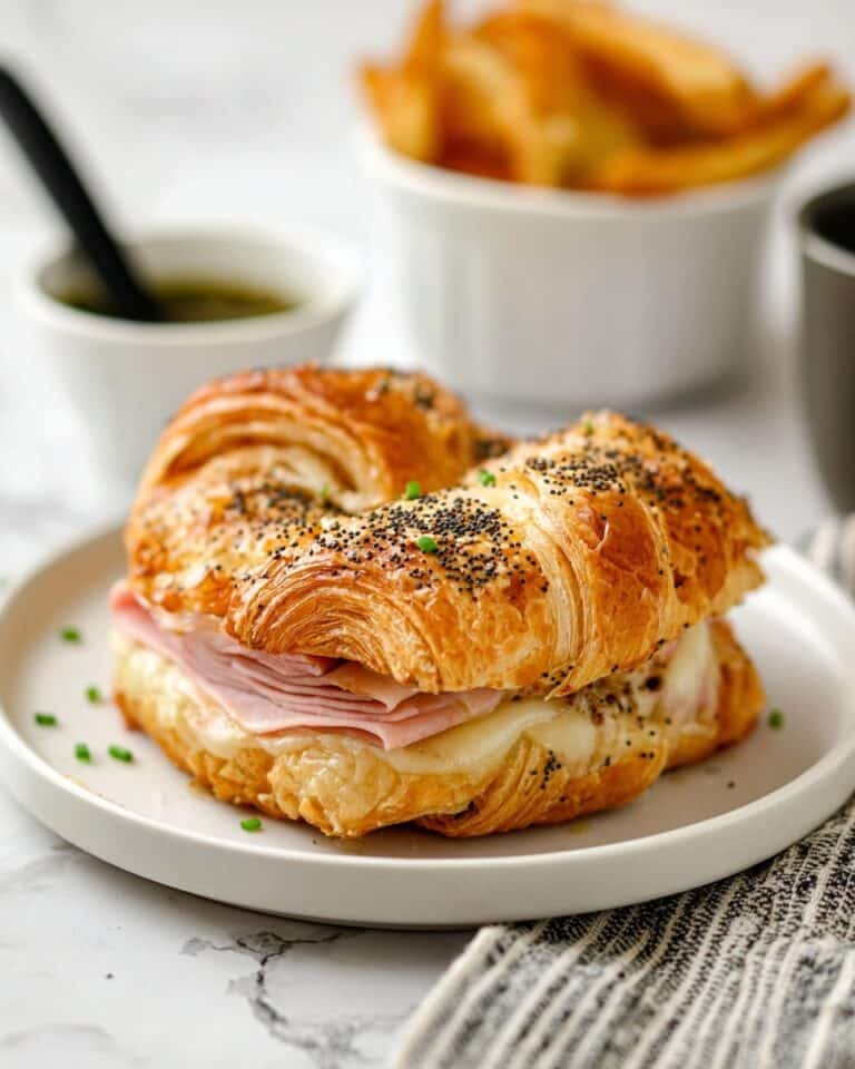 Baked Ham and Cheese Croissant Sandwiches Recipe