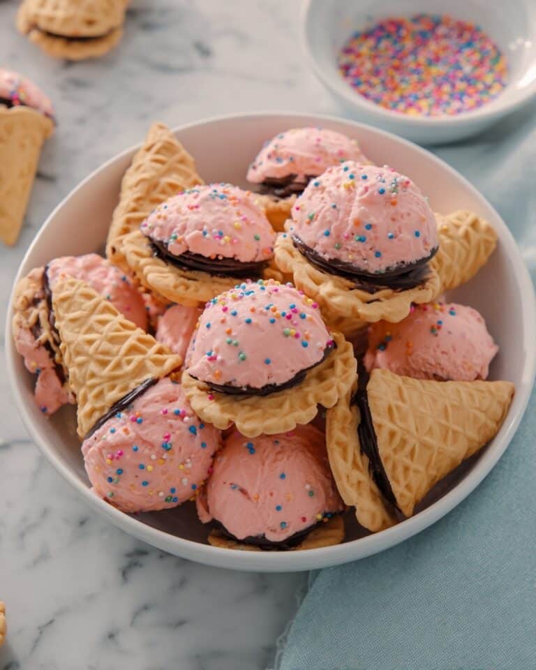 Ice Cream Shaped Macarons with Chocolate Ganache Recipe