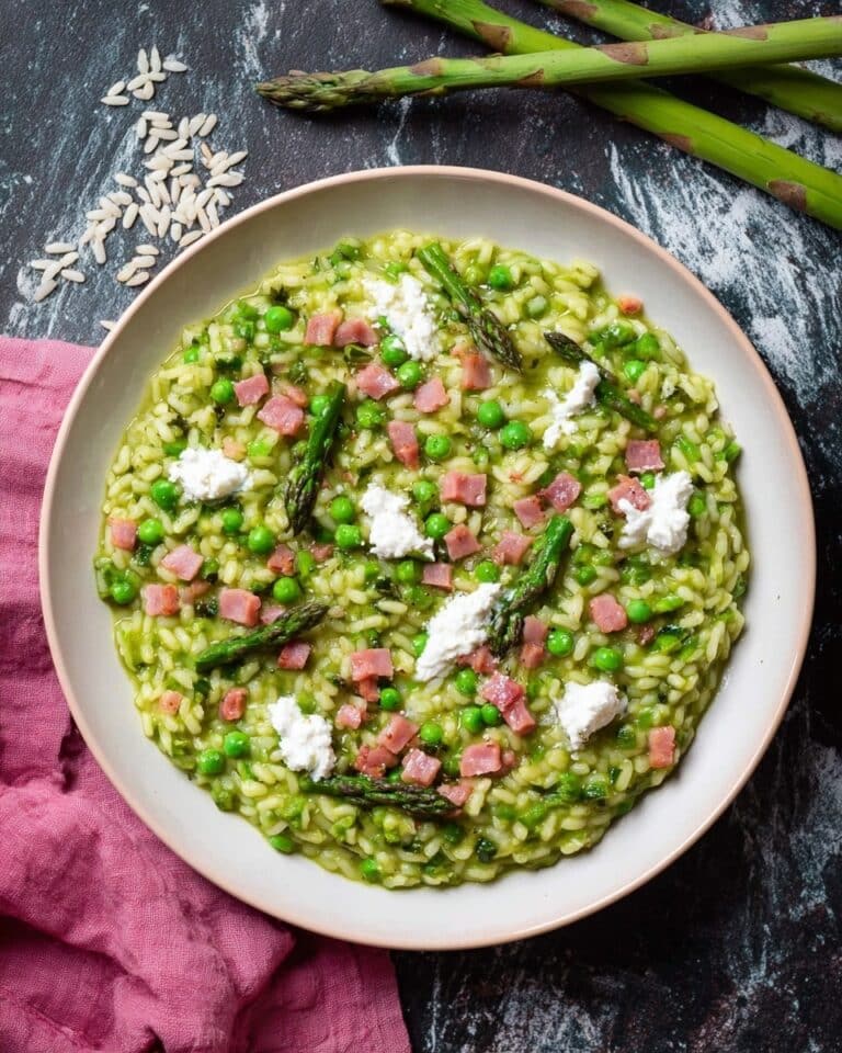 Risotto Verde: Creamy Spring Green Risotto with Spinach, Leeks, Asparagus, and Peas Recipe