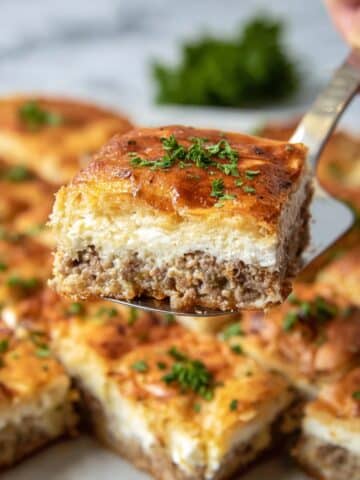Sausage Cream Cheese Casserole with Crescent Roll Crust Recipe