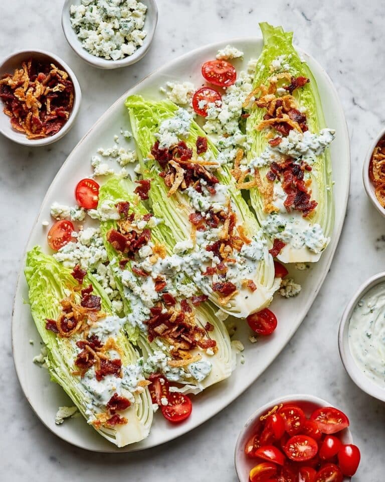 Classic Wedge Salad with Blue Cheese Dressing, Bacon, and Crispy Shallots Recipe