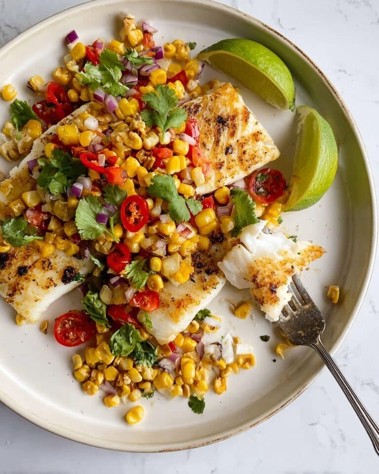 Pan Seared Fish with Charred Corn Salad Recipe