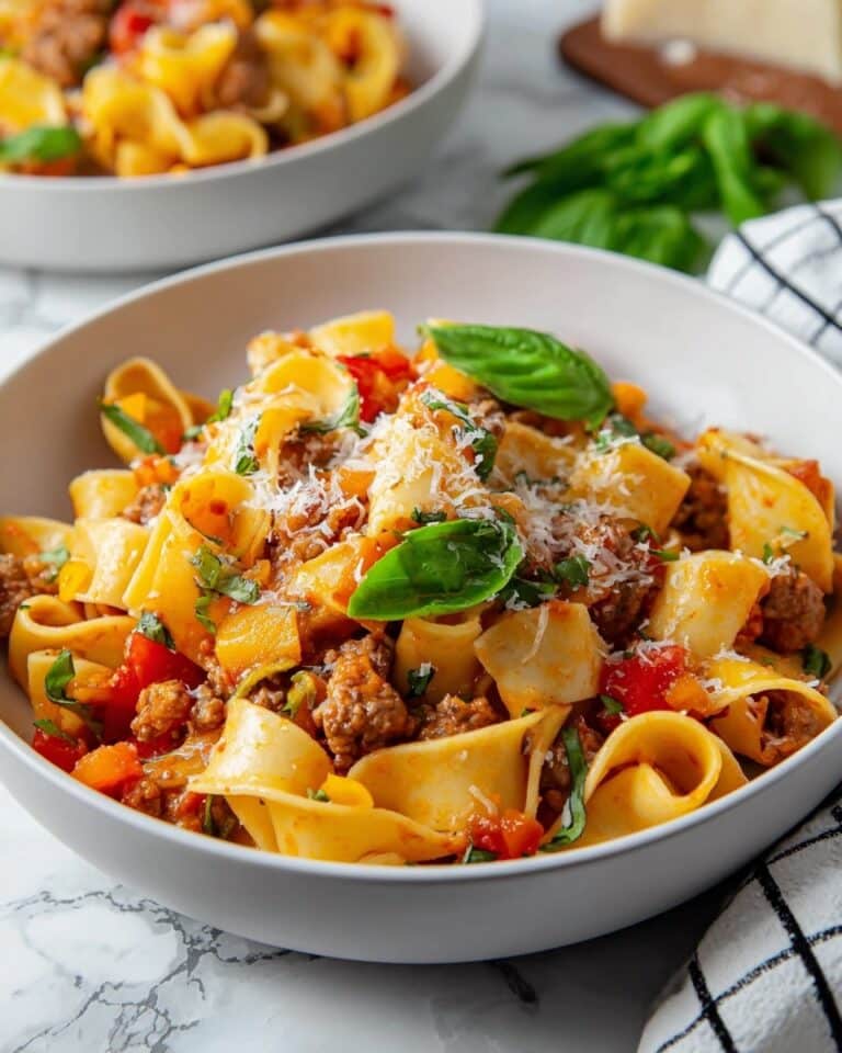 Italian Drunken Noodles with Sausage and Wine-Infused Tomato Sauce Recipe