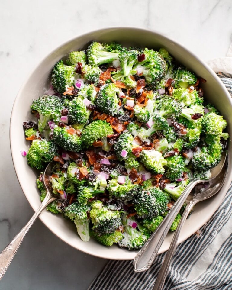 Broccoli Bacon Salad with Sunflower Seeds and Raisins Recipe