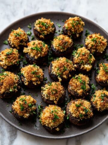 Stuffed Mushrooms with Cream Cheese, Parmesan, and Crispy Panko Topping Recipe