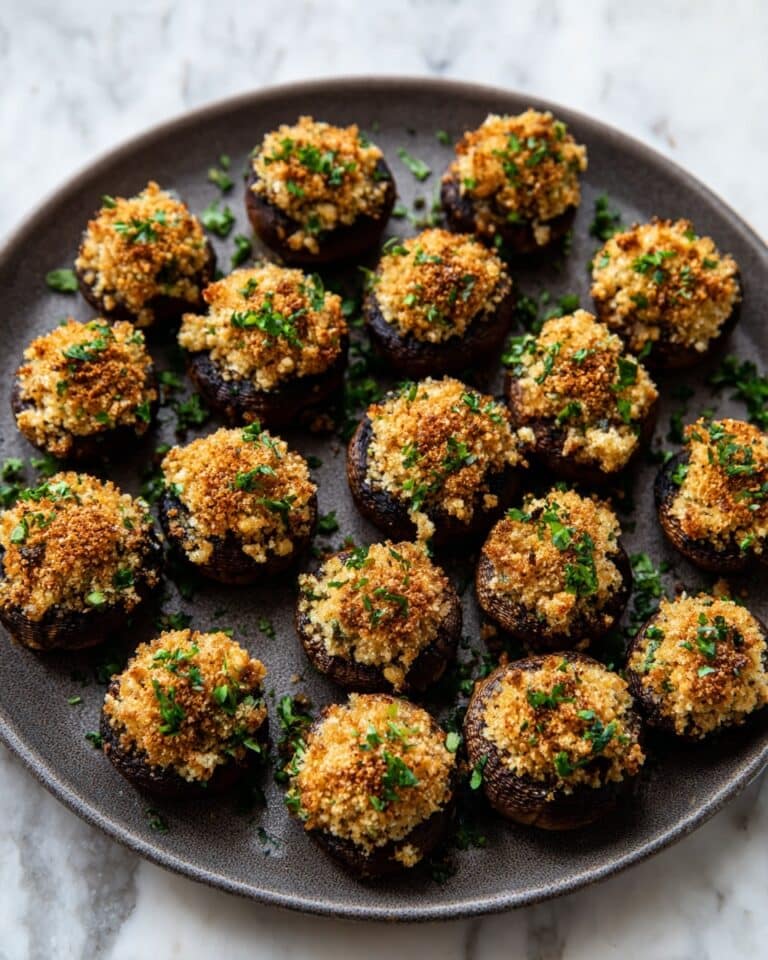 Stuffed Mushrooms with Cream Cheese, Parmesan, and Crispy Panko Topping Recipe