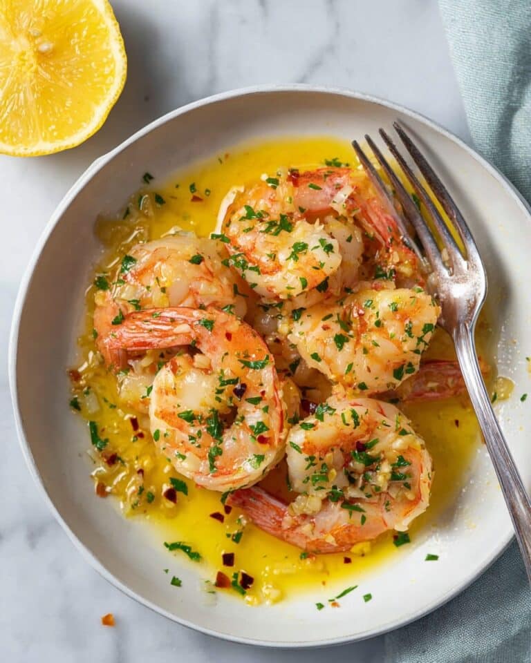 Classic Shrimp Scampi with Shells in Garlic White Wine Butter Sauce Recipe