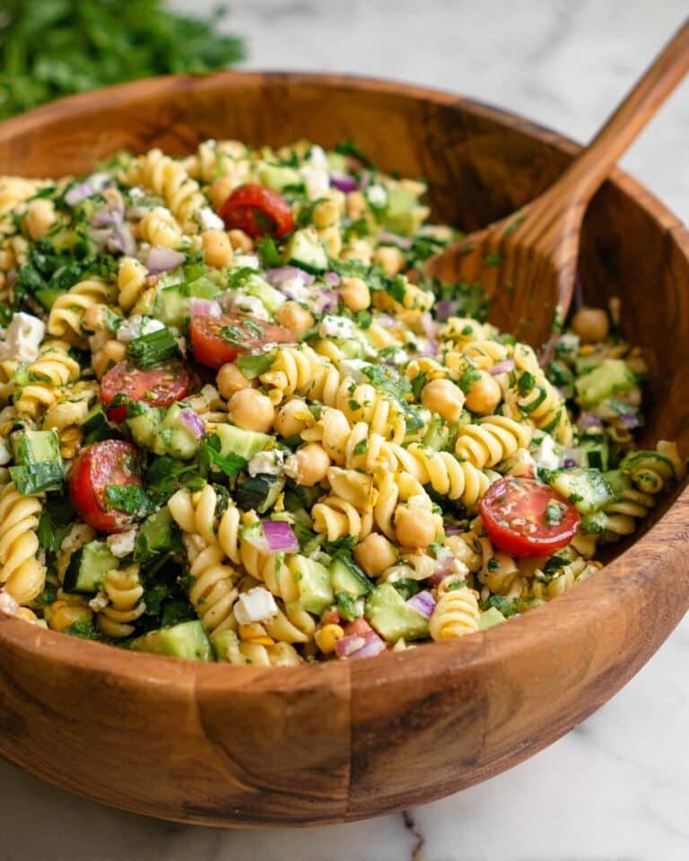 Greek Chickpea Pasta Salad Recipe