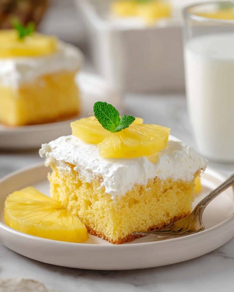 Easy Pineapple Cake with Fluffy Pineapple Frosting Recipe