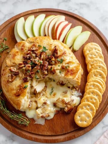 Baked Brie in Puff Pastry with Honey, Pecans, and Thyme Recipe
