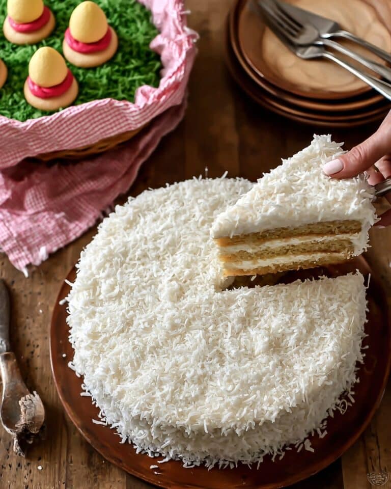 Moist Coconut Cake with Cream Cheese Frosting Recipe