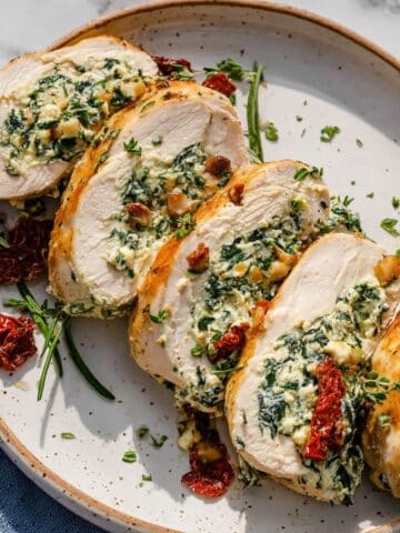 Spinach and Walnut Stuffed Chicken Breast with Sun-Dried Tomatoes and Cheese Recipe