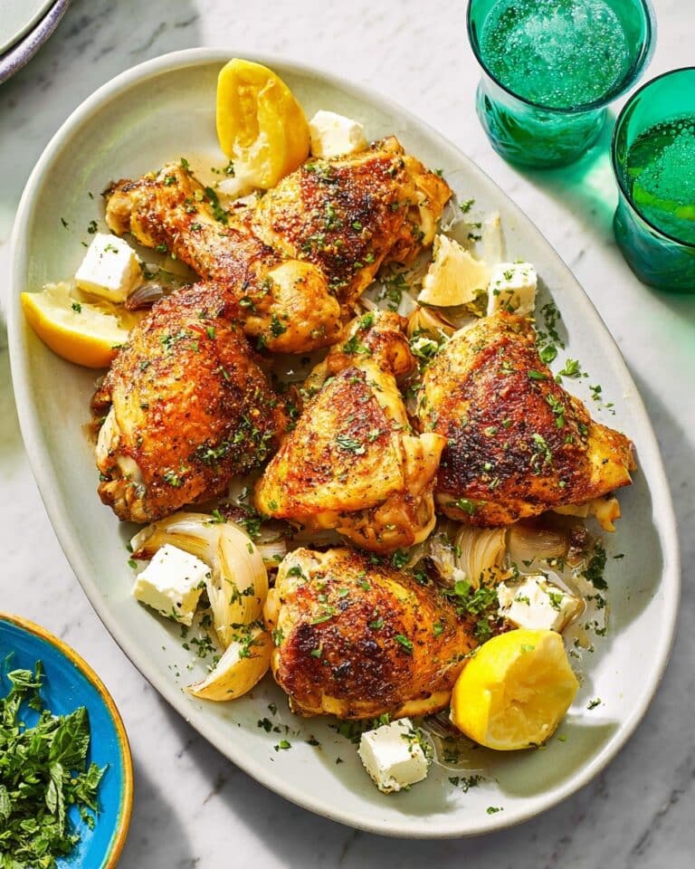 Feta-Brined Roast Chicken with Lemon-Garlic Herb Rub Recipe