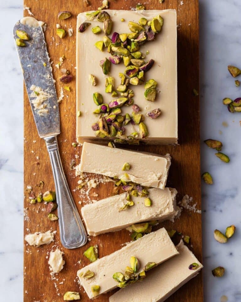 Creamy Tahini Halva with Roasted Pistachios Recipe