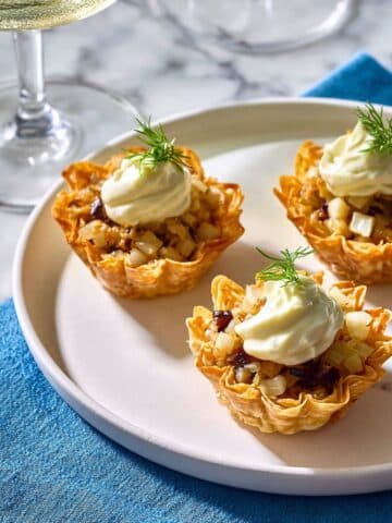 Fennel-Orange Phyllo Cups with Oil-Cured Olives and Goat Cheese Recipe