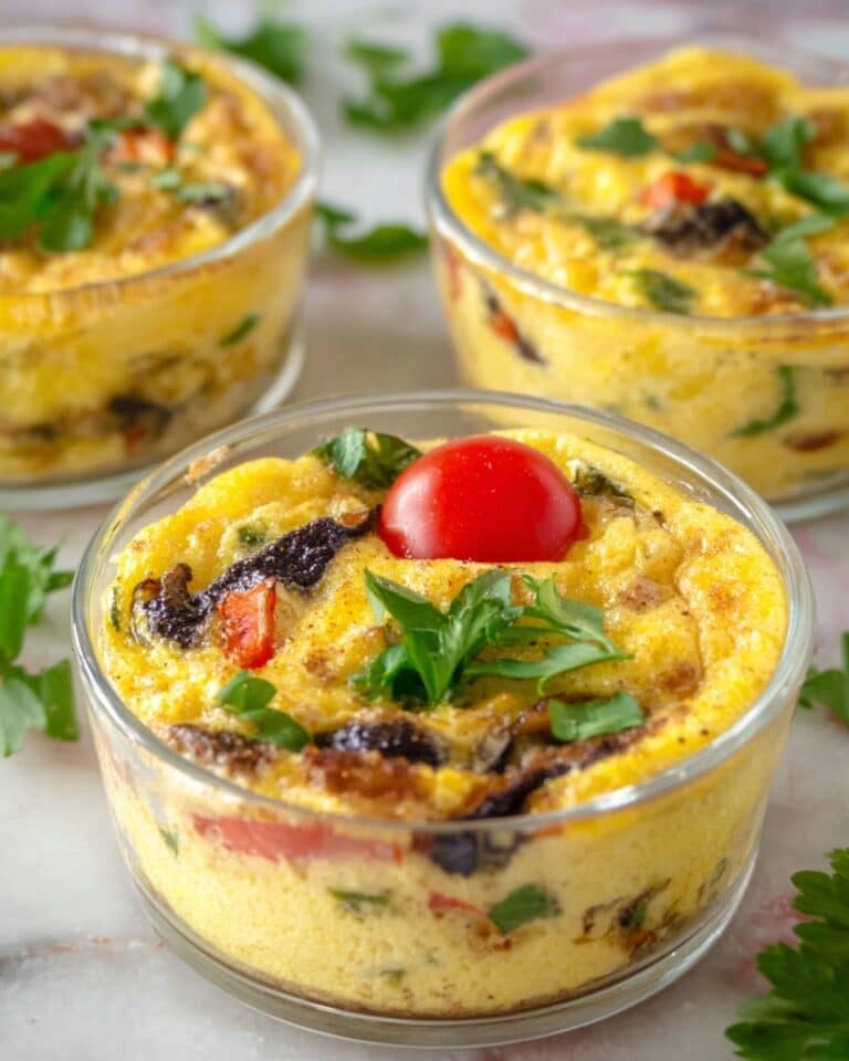 Baked Eggs with Veggies, Sausage, and Cheese: A Healthy Meal Prep Recipe